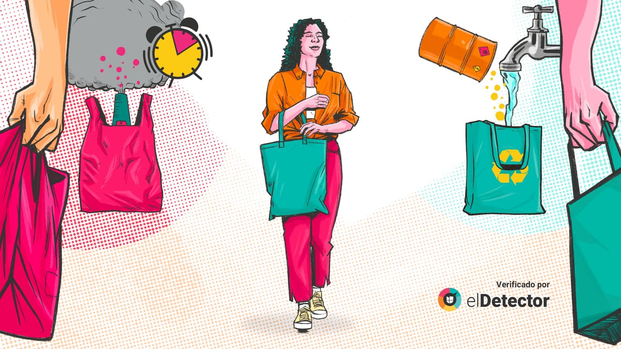 Las bolsas de tela también contaminan, pero mucho menos que las plásticas y la clave está en su uso
