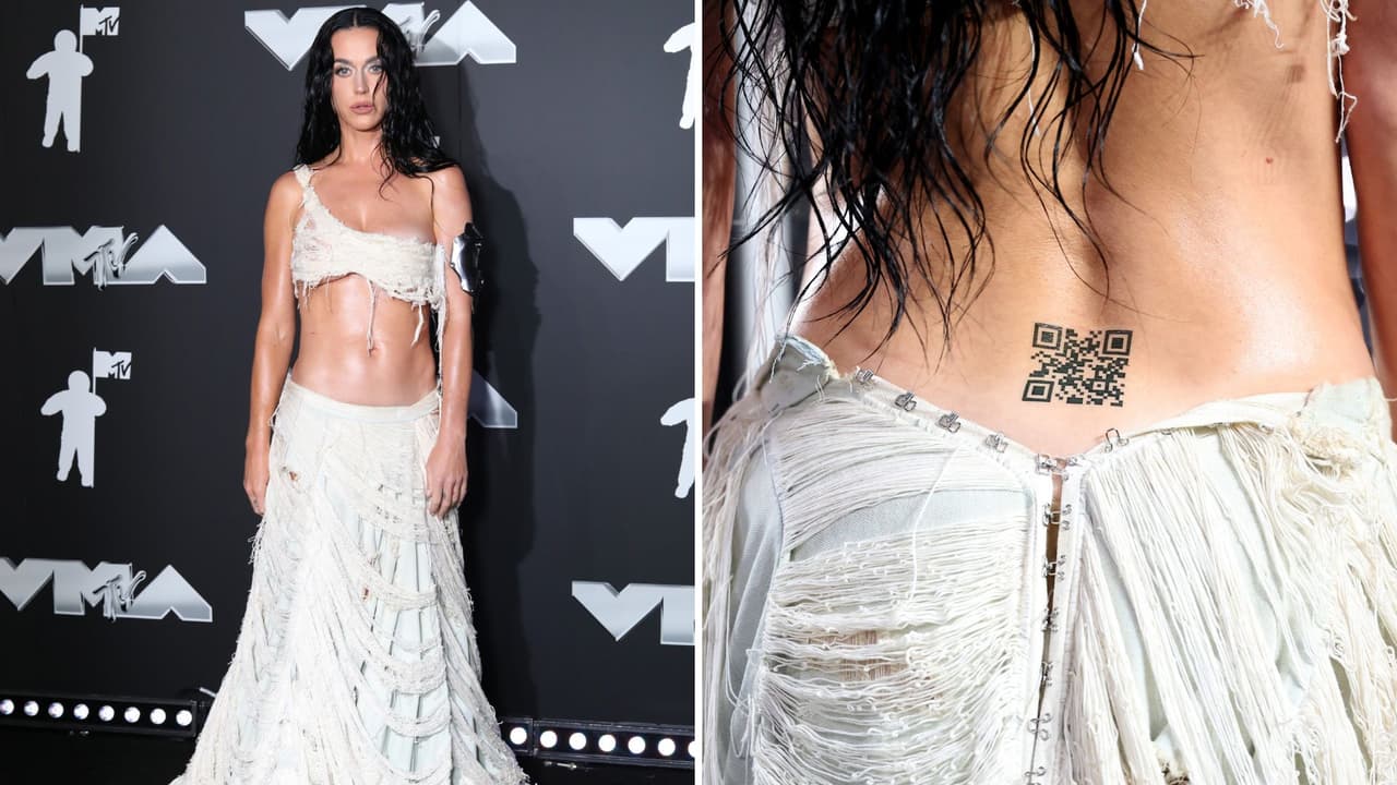 Katy Perry 'se tatúa' código QR para promocionar su nuevo álbum 143.