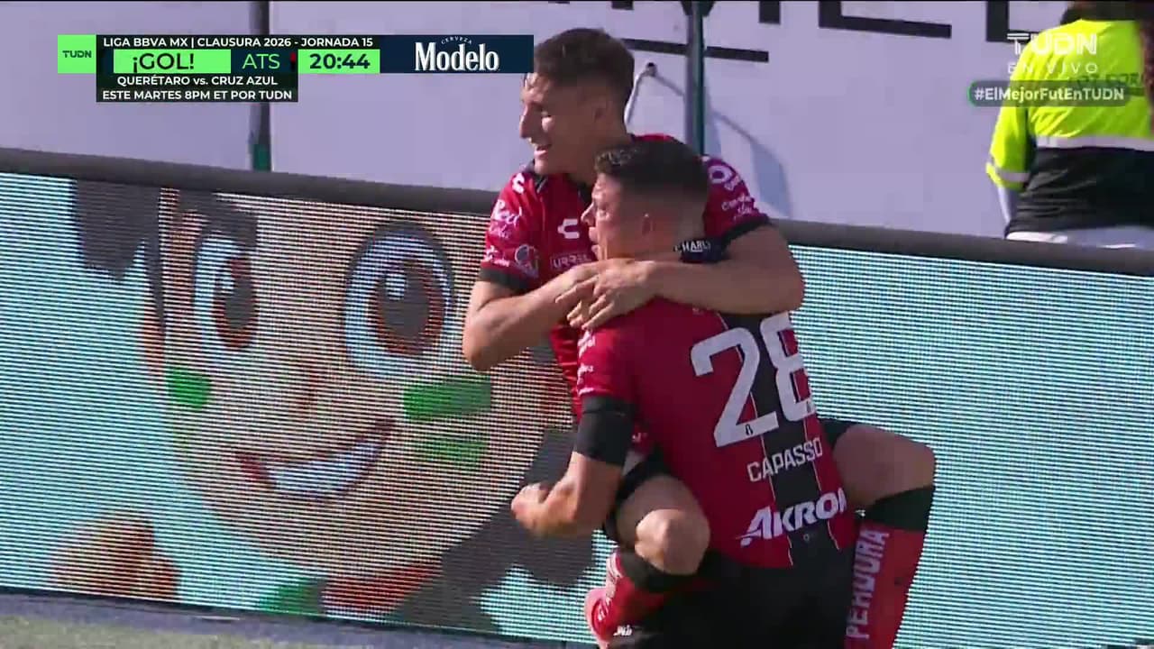 ¡GOL!  anota para Atlas. Manuel Capasso