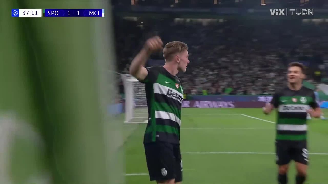 ¡Gol del Sporting! Viktor Gyökeres le pica el balón al City para el 1-1