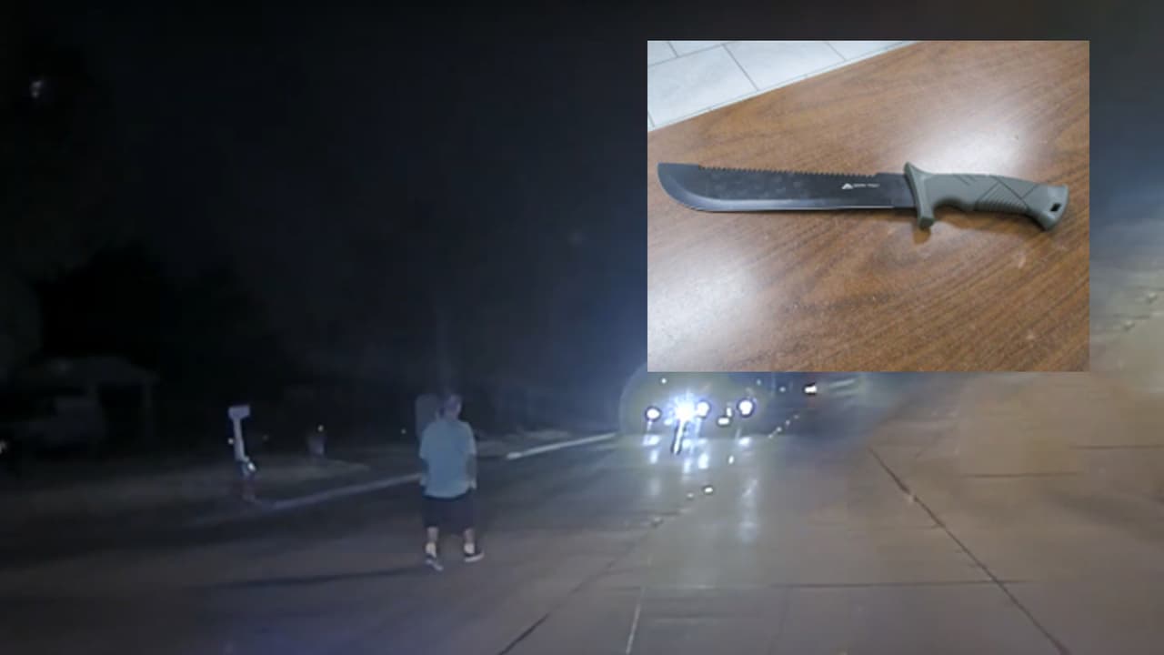 Arrestan a hombre que caminaba con un machete en la mano por calles de White Settlement