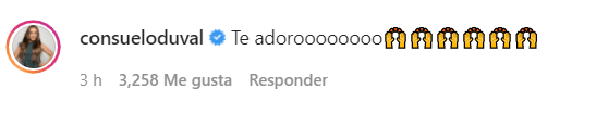 Por supuesto, la reacción de quien fuera su esposa ficticia no se hizo esperar con un gran “Te adoro”. 
<br>