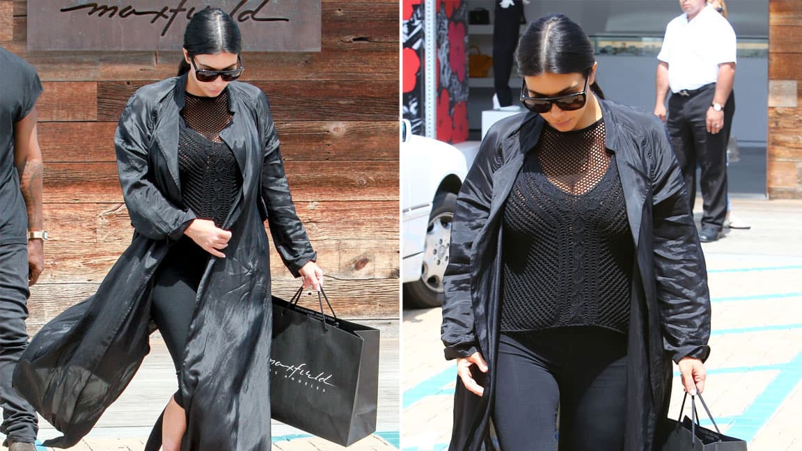 Así luce Kim con aproximadamente con cinco meses de embarazo.