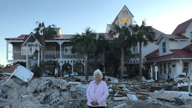 Primero un huracán en 1975, luego un incendio y ahora Michael: esta mujer perdió su casa tres veces