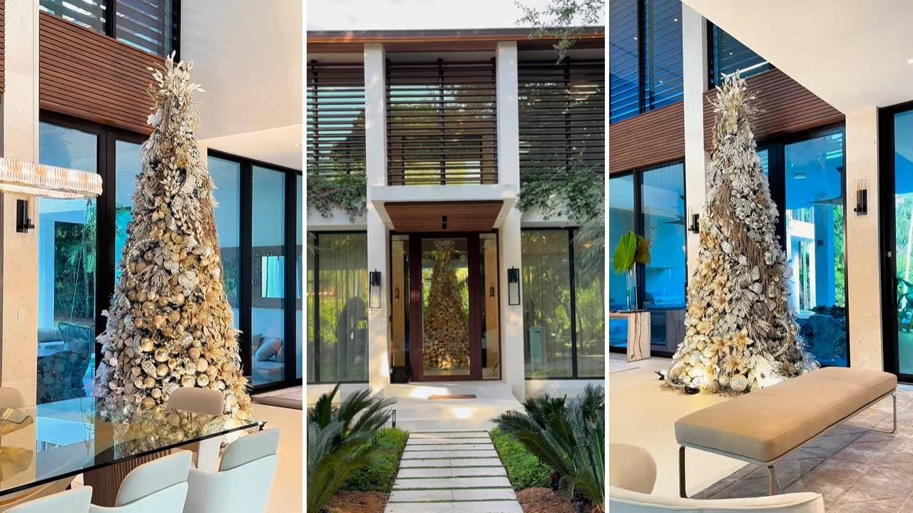 El árbol navideño de Chiquinquirá Delgado mide 13 pies.