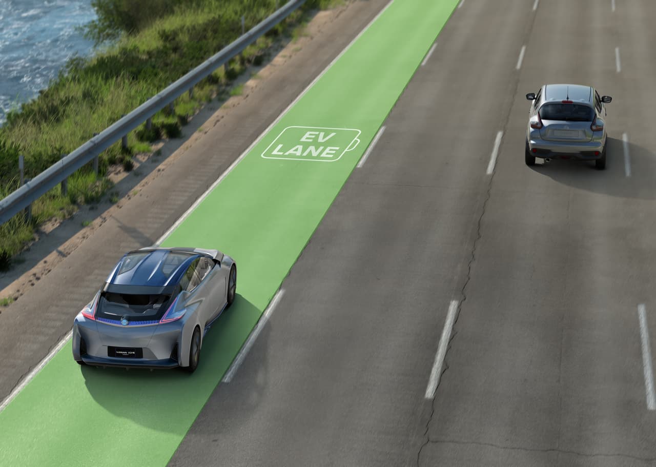 El canal para recarga inalámbrica es uno de los elementos de la visión del futuro de Nissan.