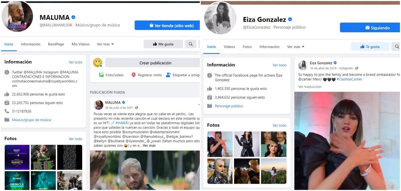 Por otro lado, 
<b>sus perfiles en Facebook continúan activos</b>, aunque la última publicación de Eiza data del 10 de abril de 2019, mientras que el intérprete de 'Felices los 4' compartió su más reciente video 'Hawái' el pasado 29 de julio.
<br>