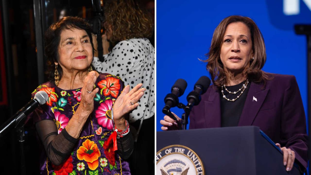 Dolores Huerta respalda la candidatura de Kamala Harris en un esfuerzo por atraer el voto hispano