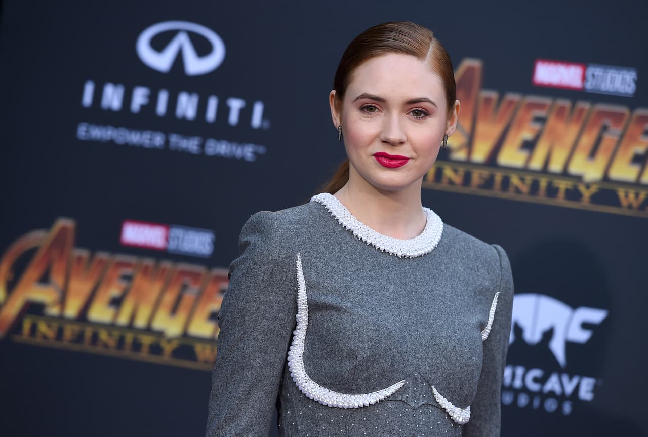 Karen Gillan arrives at the world premiere of "Avengers: Infinity War" on Monday, April 23, 2018, in Los Angeles. (Photo by Jordan Strauss/Invision/AP)