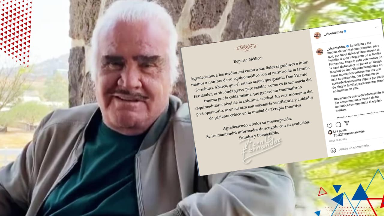"Es delicada la situación": Familia de Vicente Fernández pide oraciones por su estado de salud