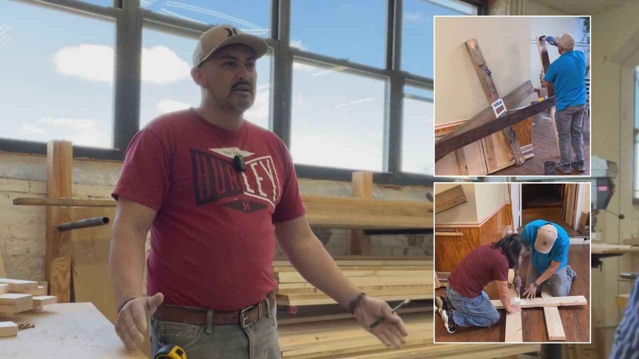 Carpintero mexicano de Chicago elaboró la nueva cruz que se usará en el viacrucis de Pilsen 