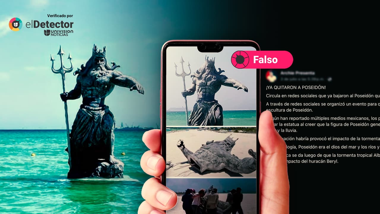 Es falso que esas imágenes muestren una estatua de Poseidón removida de un puerto mexicano
