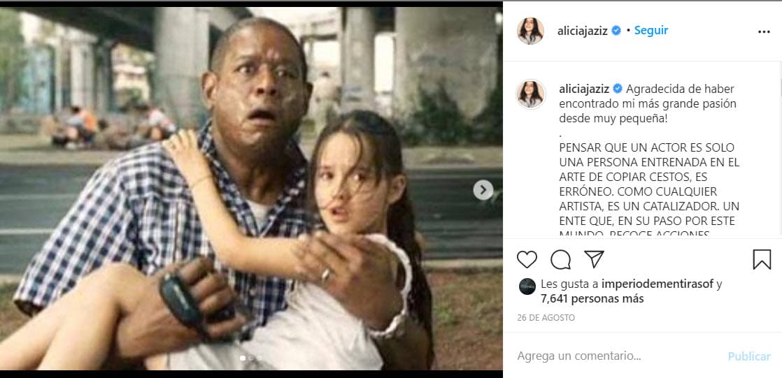 Alicia Jaziz comenzó su carrera desde que era una niña. Su primer proyecto grande fue a los 
<b>9 años</b> en la película 'Vantage point'.
<br>