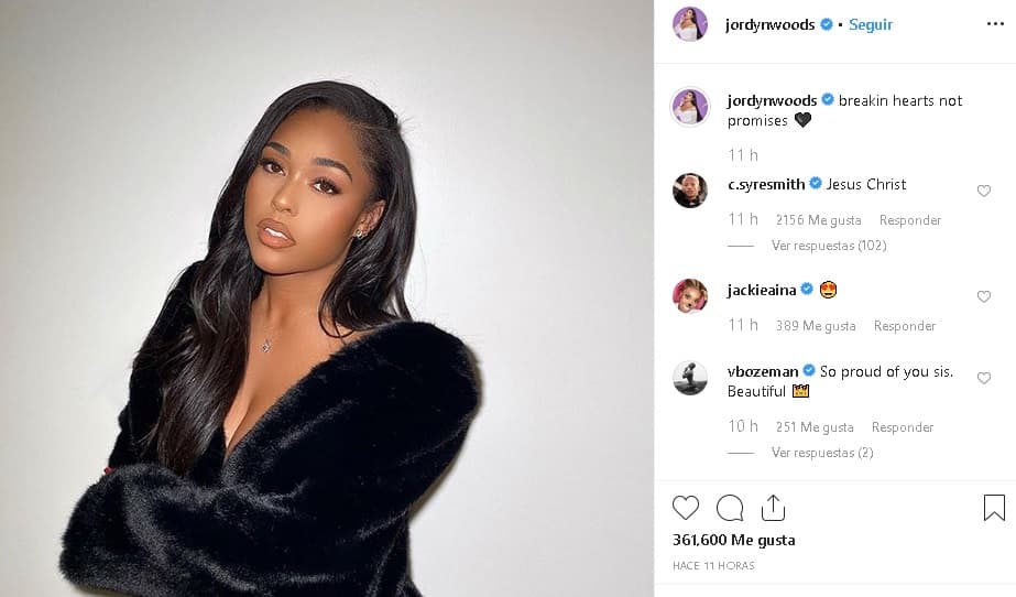 Antes, publicó 
<b><a href="https://www.instagram.com/p/B59naMHF2VE/" target="_blank">un retrato </a></b>de ella con el siguiente texto: "Romper corazones. No promesas".
<br>