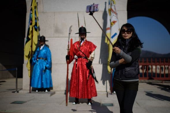 Esta imagen fue captada en el palacio de Gyeongbokgung, en Seúl.