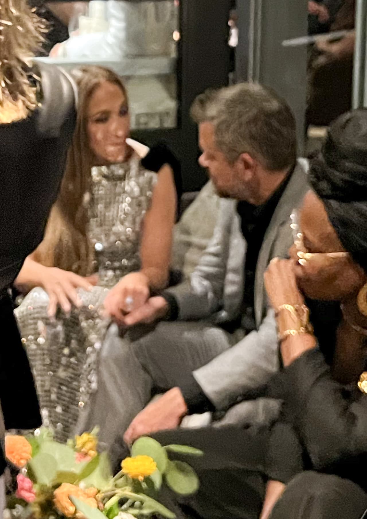 JLo y Matt Damon durante su encuentro.
