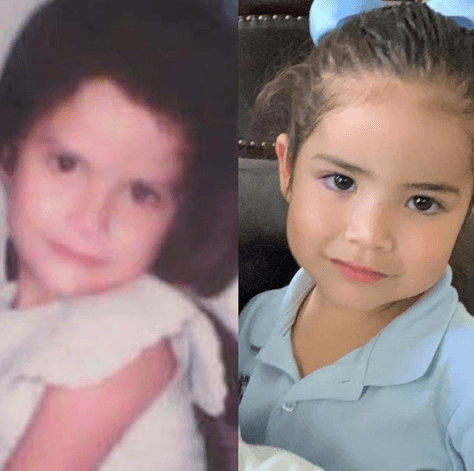 Giulietta cada día se parece más físicamente a su mamá. Esta foto deja ver claramente que la pequeña es el clon de la conductora.