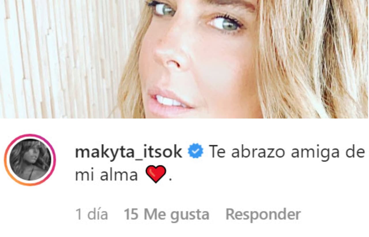 Una de sus más cercanas amigas, Maki Moguilevsky, la ex de Juan Soler, le mandó un cariñoso abrazo a través de Instagram. 
<br>
