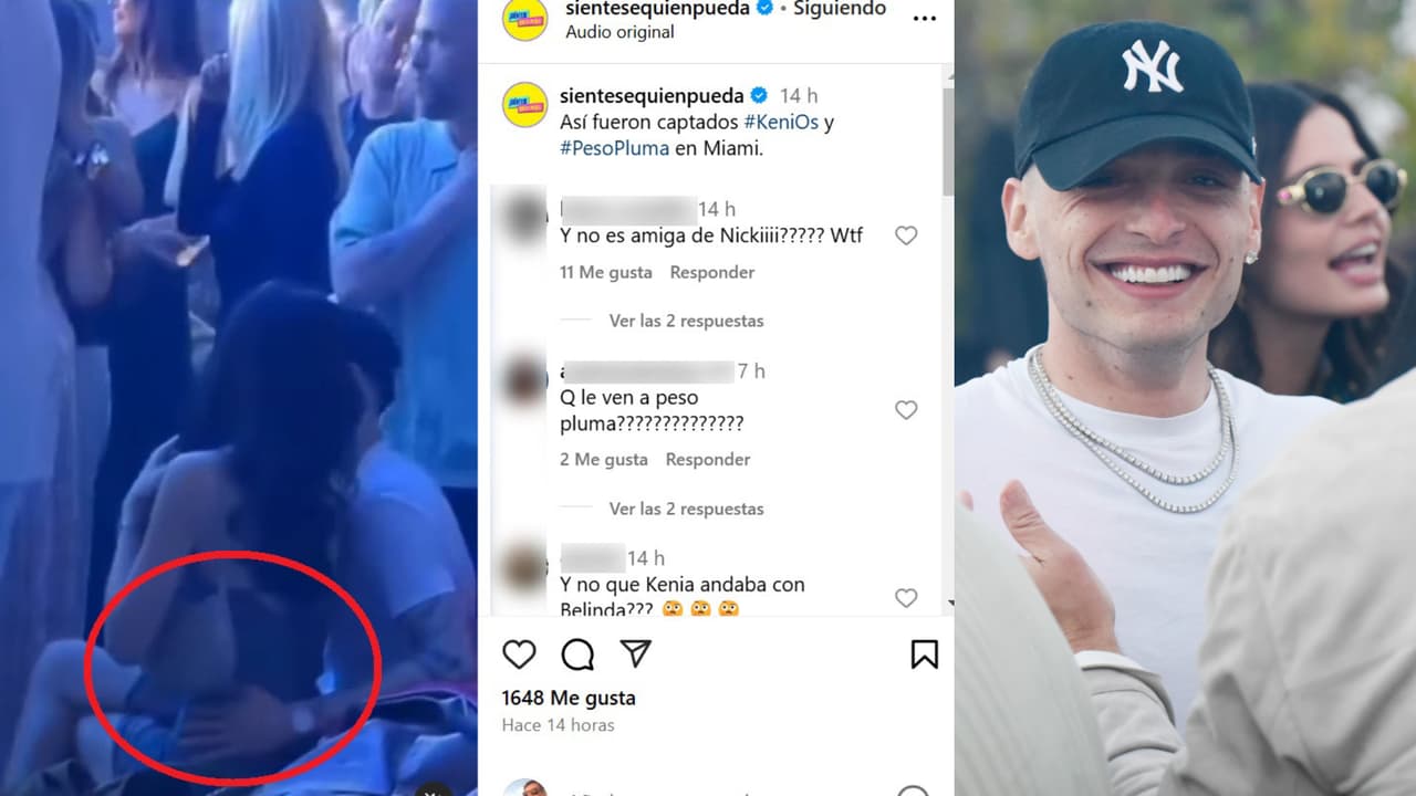Peso Pluma fue captado posando así una de sus manos en la cintura de Kenia Os en un video compartido desde la cuenta de Instagram de ¡Siéntese Quien Pueda!