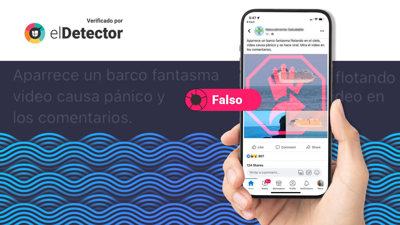 NO hay “un barco fantasma flotando en el cielo”: efectos ópticos producen esta imagen