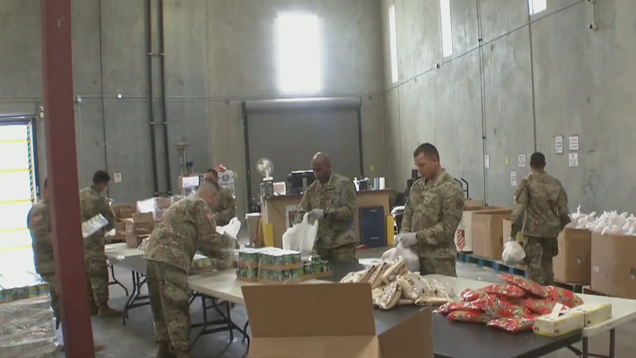 Coronavirus: La Guardia Nacional resguarda los bancos de alimentos durante la crisis del coronavirus en California