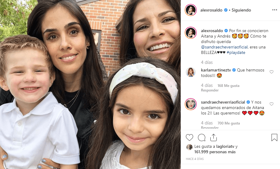 La esposa de Eugenio Derbez compartió en Instagram sobre el encuentro que, de acuerdo a lo que escribió en su publicación, no había ocurrido antes. “Por fin coincidieron Aitana y Andrés”, comentó.