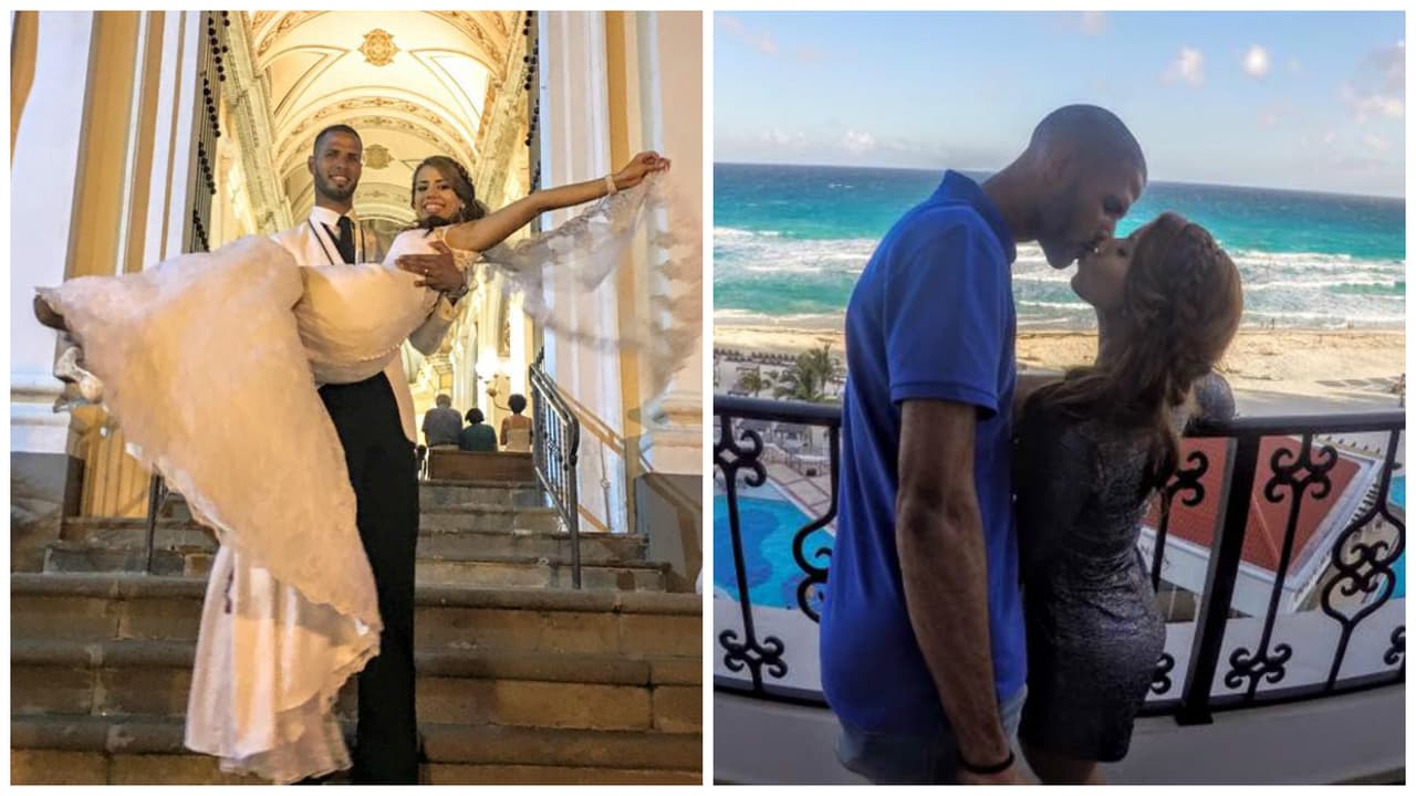 El vallista ponceño se casó el sábado con su novia Keishla y se fue de luna de miel a las playas de Cancún, México.