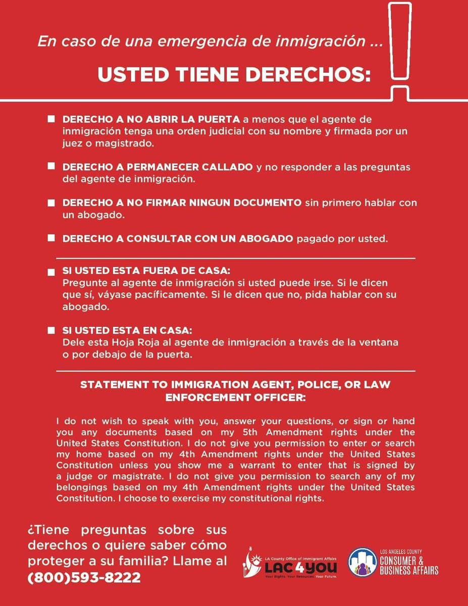 Recuerda, tú y tu familia tienen derechos y hay una red de apoyo a la que puedes recurrir si te sientes bajo amenaza.