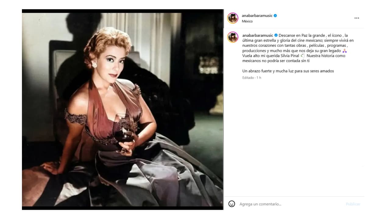 Ana Bárbara lamenta la muerte de Silvia Pinal.