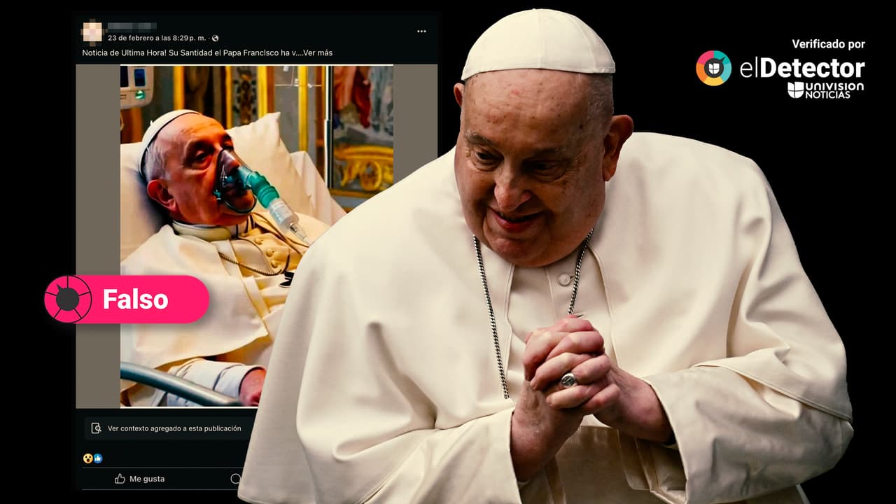 Esa foto del Papa Francisco con mascarilla de oxígeno NO es real: fue creada con IA 