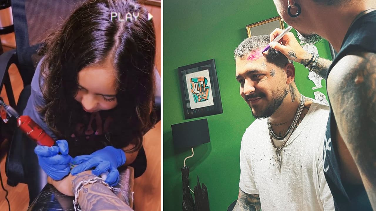 Nodal sigue borrando a Belinda y ahora se dejó tatuar por una niña de 10 años