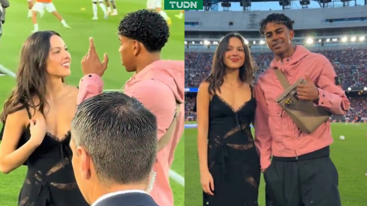 Lamine Yamal conoce a Olivia Rodrigo y así la saluda en el Clásico