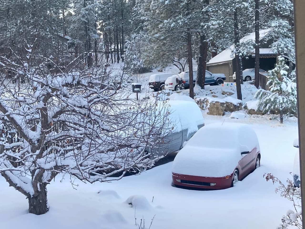 Carros y caminos cubiertos de nieve obligan a las escuelas a cancelar sus clases.