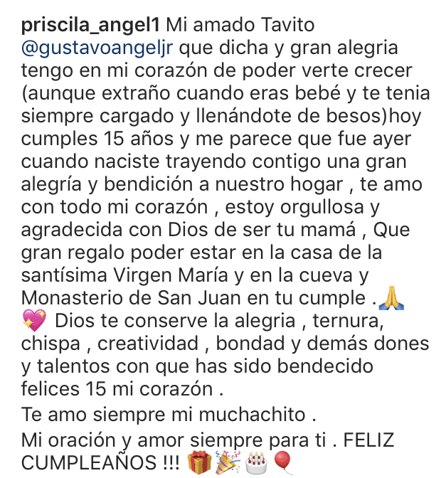 En aquella ocasión, la cantante también le dejó un cariñoso mensaje de cumpleaños en Instagram.