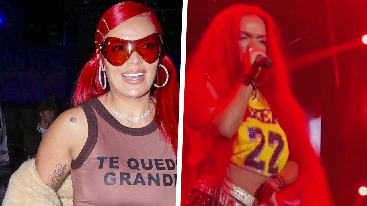 Esta vez no se cayó, pero Karol G cometió un notable error en un concierto en LA