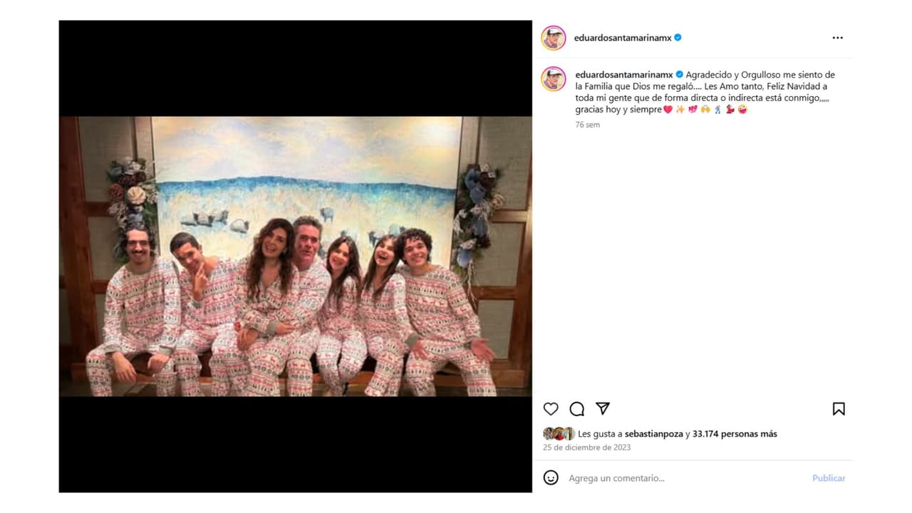 Eduardo Santamarina presume a su numerosa familia.