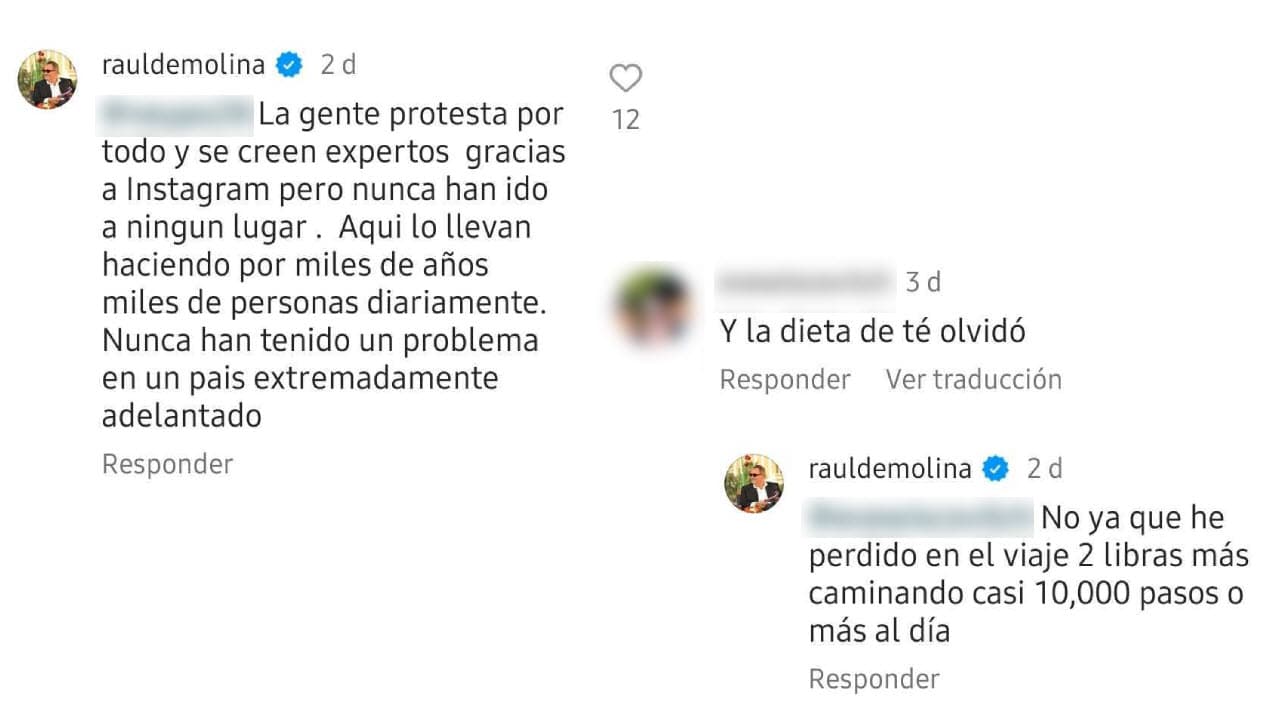 Raúl de Molina respondió a sus detractores.