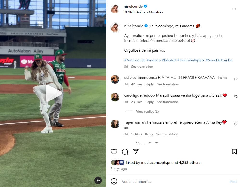 Ninel Conde en la Serie del Caribe.