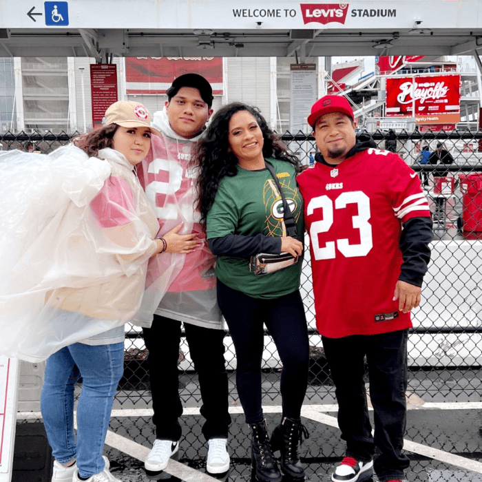 Angélica Cervantes se tomó esta foto durante un partido de los San Francisco 49ers contra los Green Bay Packers.
<br> 
<br>