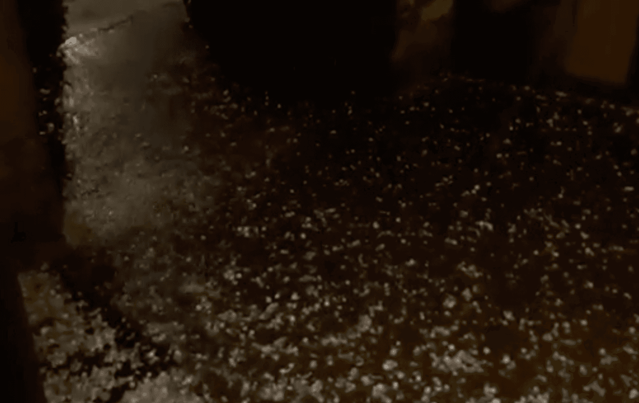 Granizo en Plano debido a la tormenta en la mañana del sábado 9 de marzo de 2019.