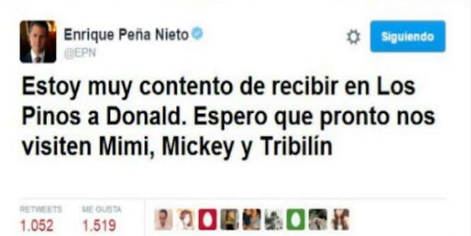 Enrique Peña Nieto estaba muy emocionado por la visita de Donald.