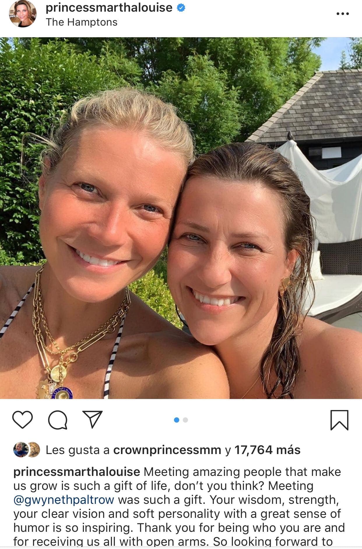 Apenas hace unas semanas, Durek presentó a Gwyneth con la princesa: "El momento en que las presenté 
<b>fue como de hermanas</b>. He tenido muchas vidas con Gwyneth. Ella siempre me pregunta: '¿Cuándo vas a sentarte y conocer a alguien?' No compartiría a nadie con ella (Gwyneth) a menos que sea la indicada", aseguró el chamán.