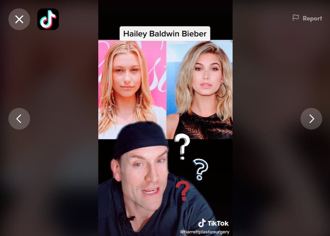Una revisión de Univision Digital a la cuenta de 
<b><a href="https://www.tiktok.com/@barrettplasticsurgery" target="_blank">@barretplasticsurgery</a></b> en TikTok, confirmó que el video aún estaba publicado hasta la tarde de este martes.
<br>