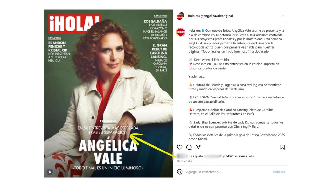 Angélica Vale habla de su divorcio de Otto Padrón en la revista ¡HOLA!