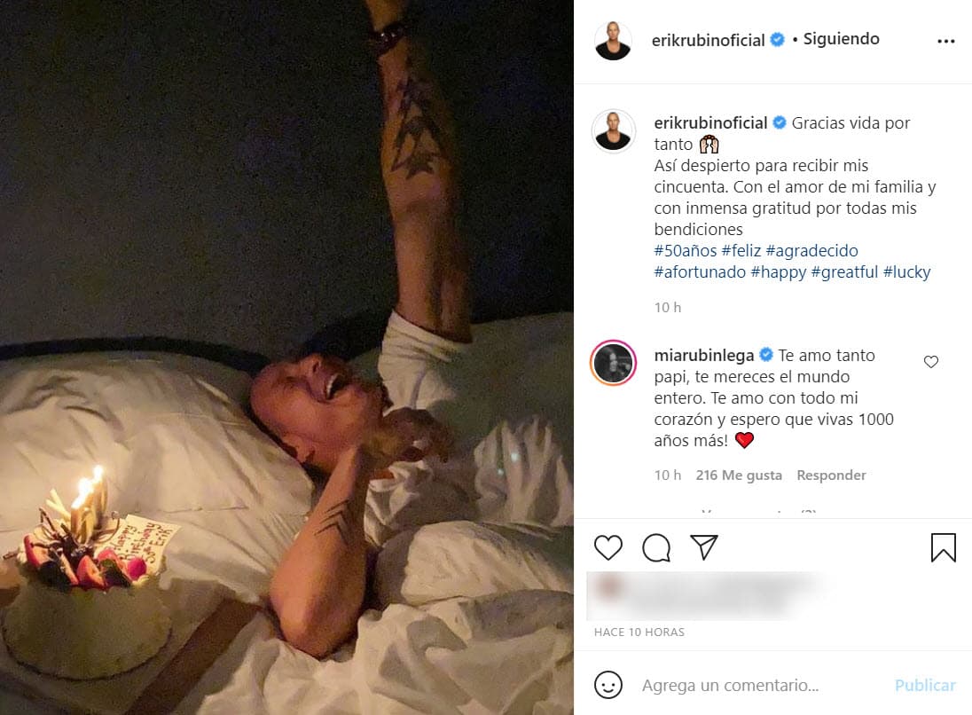 Su esposa Andrea Legarreta le dedicó una emotiva carta para recordarle por qué lo admira tanto y agradece que sigan juntos.
<br>