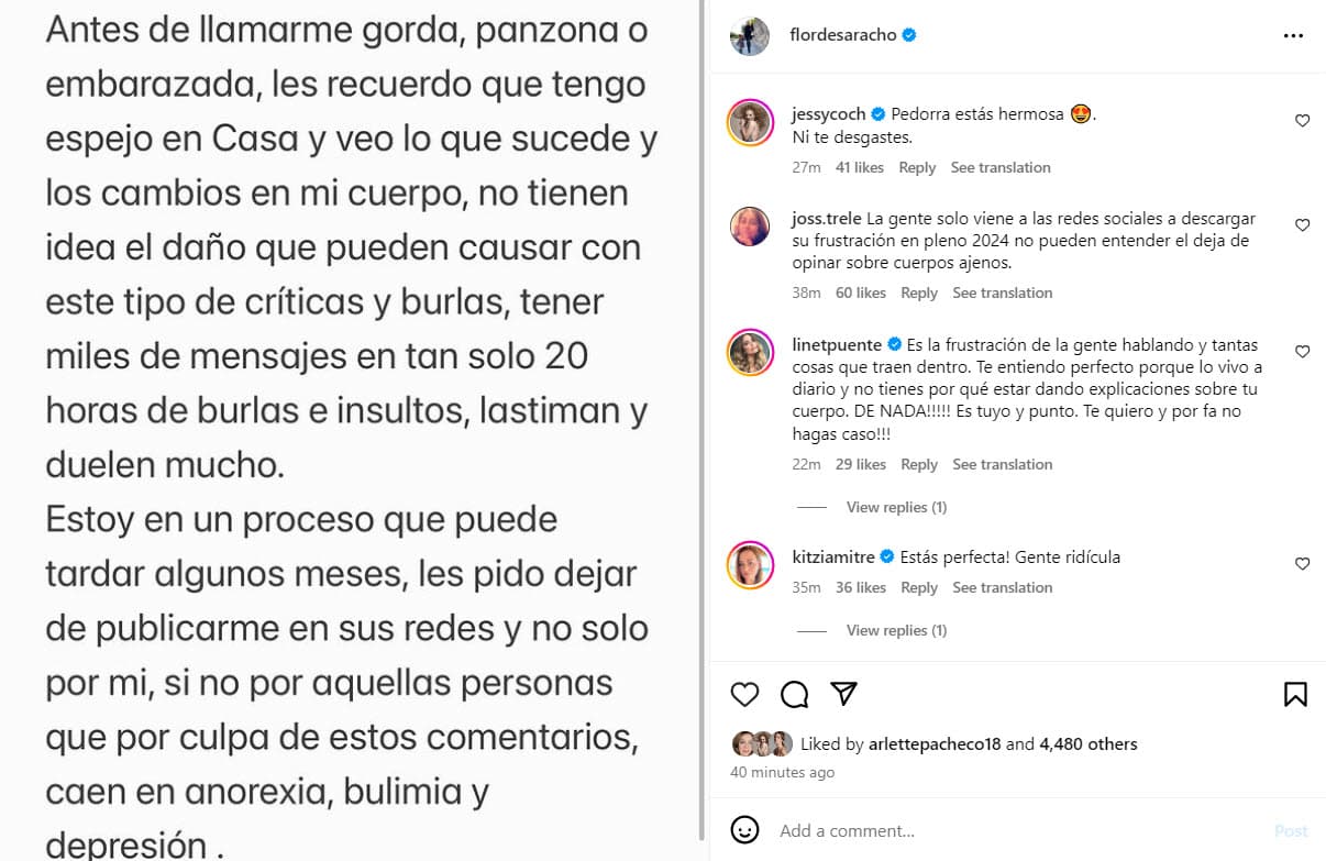El contundente mensaje de Florencia de Saracho tras recibir insultos y burlas.