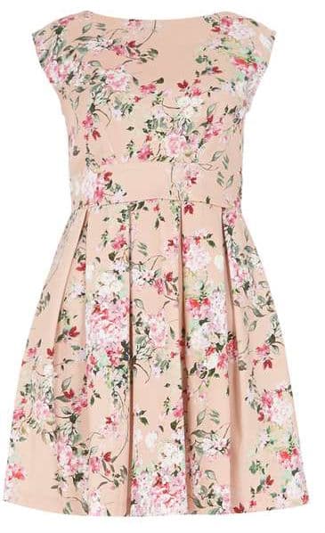Closet Pink Blossom Tie Back Dress, 110 dólares en Dorothy Perkins