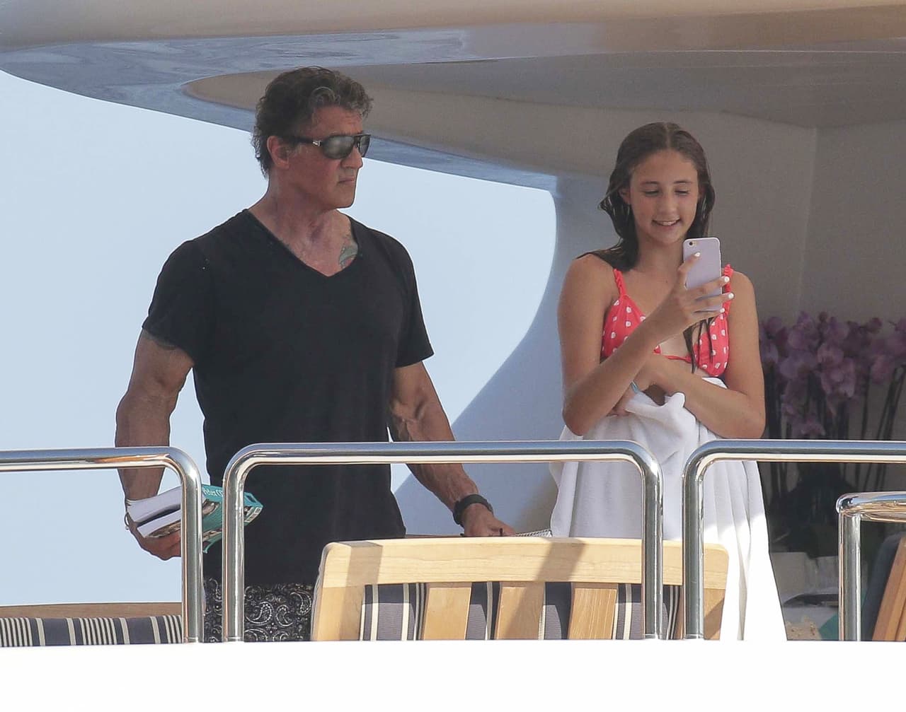 Sylvester Stallone y su familia se encuentran de vacaciones.