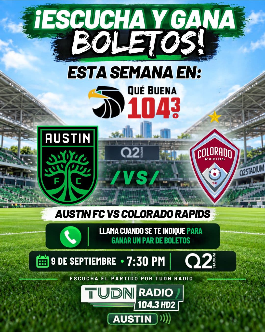 ⚽💚 ¡La pasión del fútbol se vive en Que Buena 104.3!