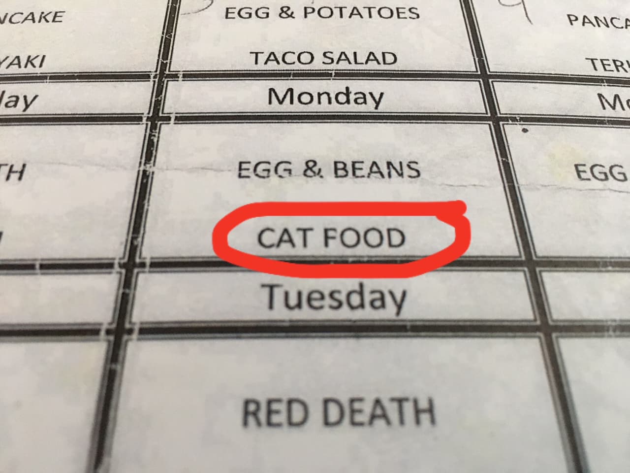 "Comida de gato": el menú que un deportado asegura haber sacado de un centro de detención de ICE   